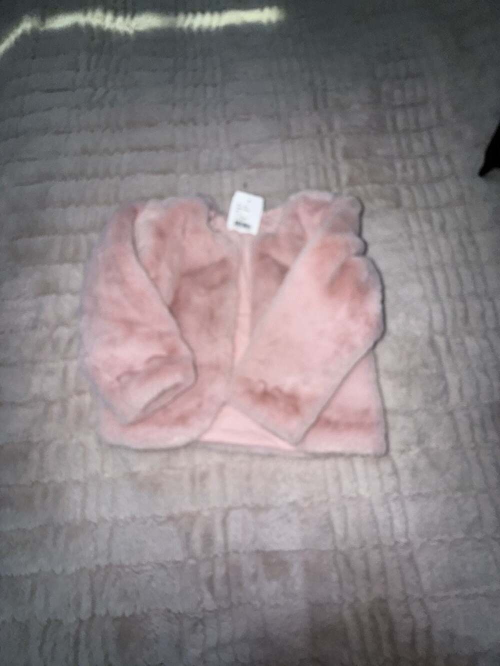 Miniclasix Baby Girls Pink Faux Fur Bolero Jacket